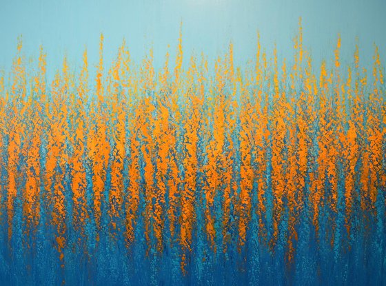 Blue Orange Flowers