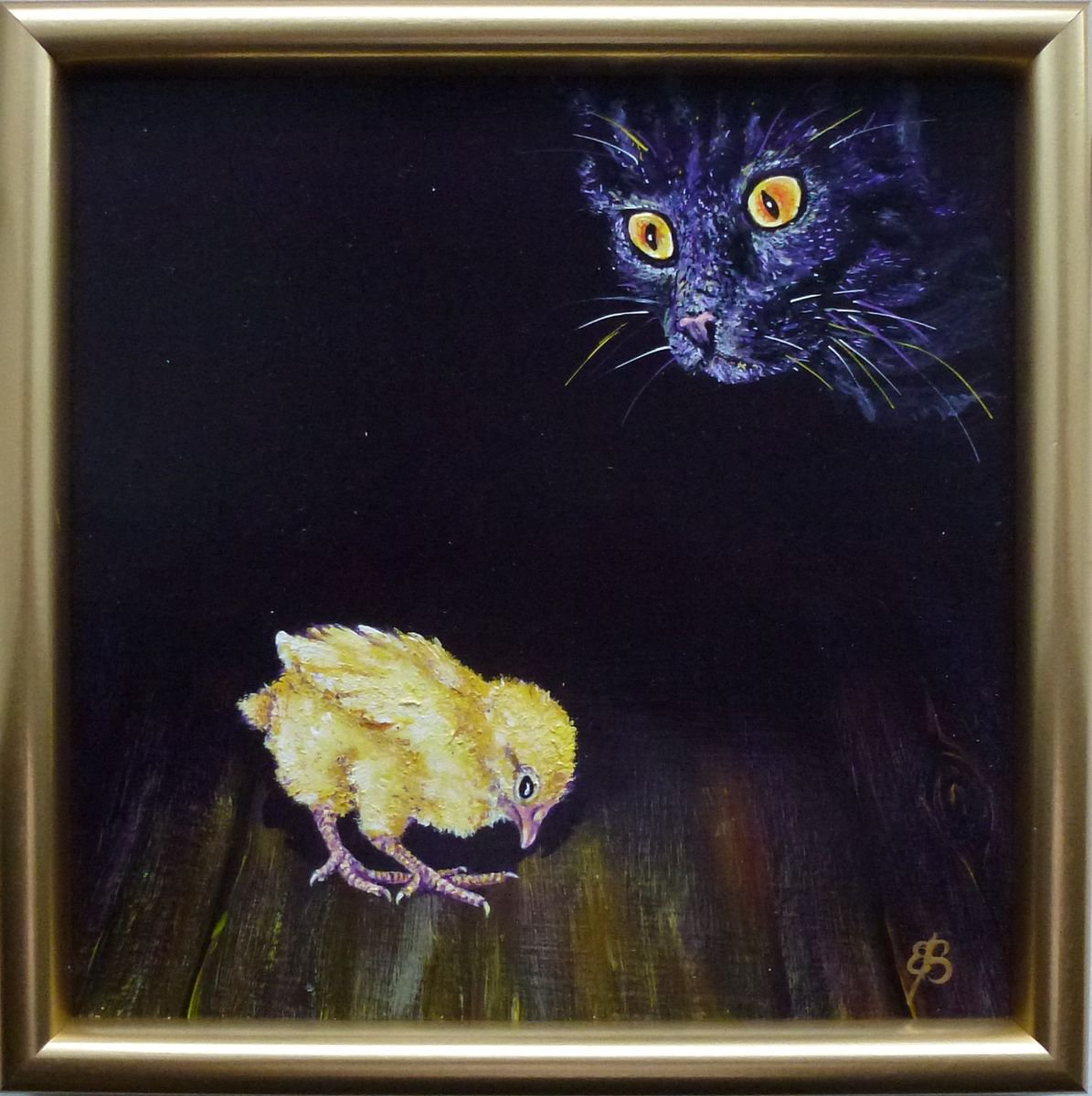 Chick and cat I by Lena Smirnova
