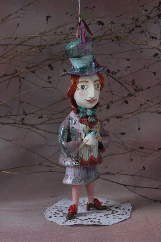 From the Alice in Wonderland. The Hatter.  Wall sculpture by Elya Yalonetski