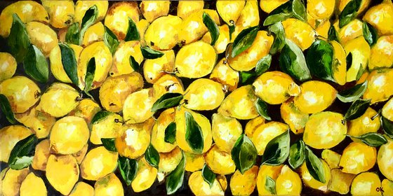 Lemons, oil painting
