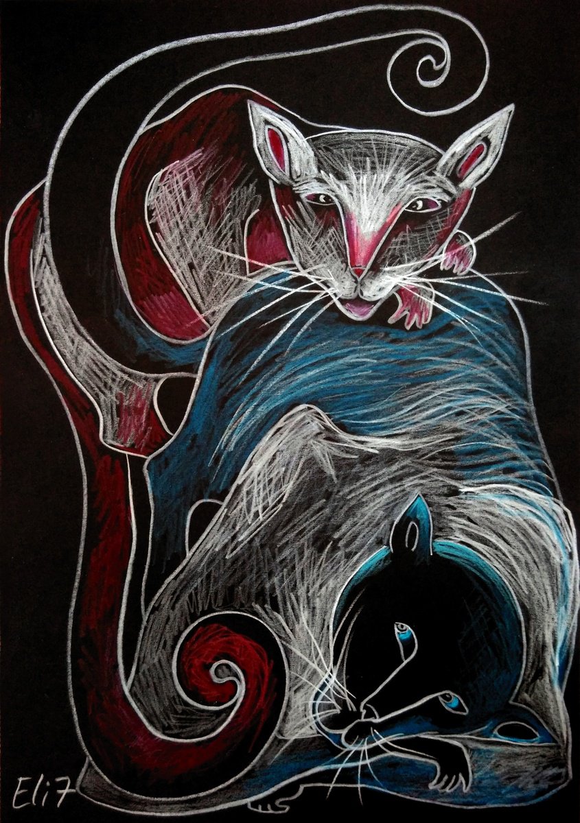 Expressive Animal Pencil Drawing By Elisheva Nesis, 9 X 13, We Are Meant To Be, Original Artwork