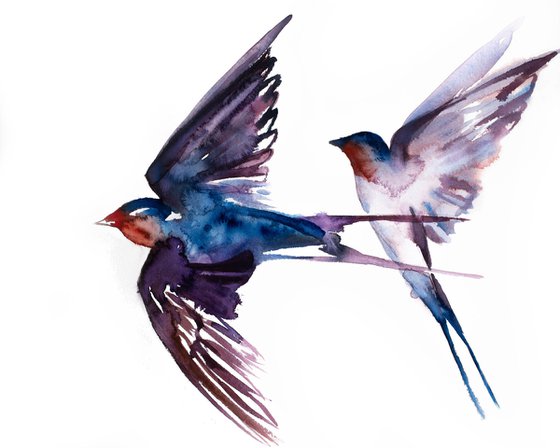 Swallows in Flight No. 39