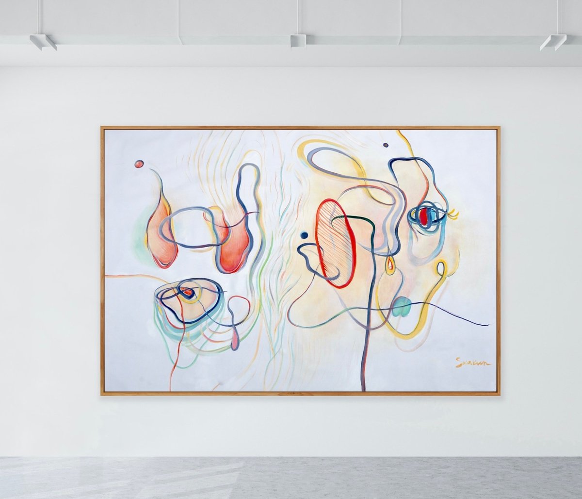 Expressive Abstract Oil Painting By Mari Skakun, 83 X 59", A View From Within, Original Artwork