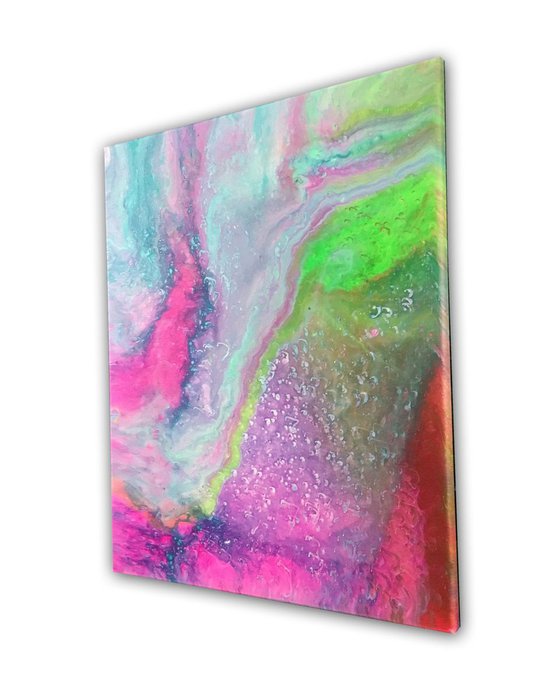 "Cosmic Swirl" - FREE USA SHIPPING - Original Abstract PMS Fluid Acrylic Painting - 16 x 20 inches