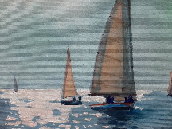 Seascape with Sailboats 37