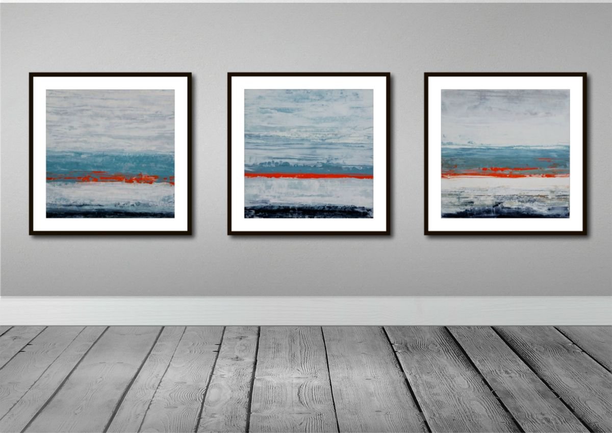Landscape (Seascape Series) x 3 by Jane Efroni
