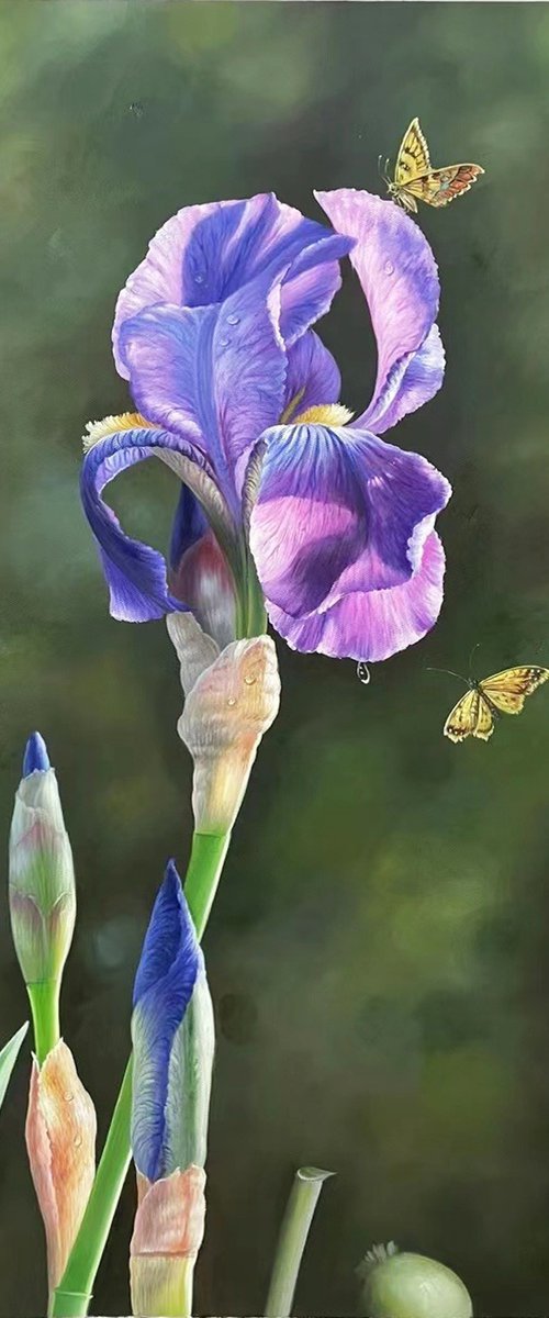 Realism oil painting:flowers c143 by Kunlong Wang