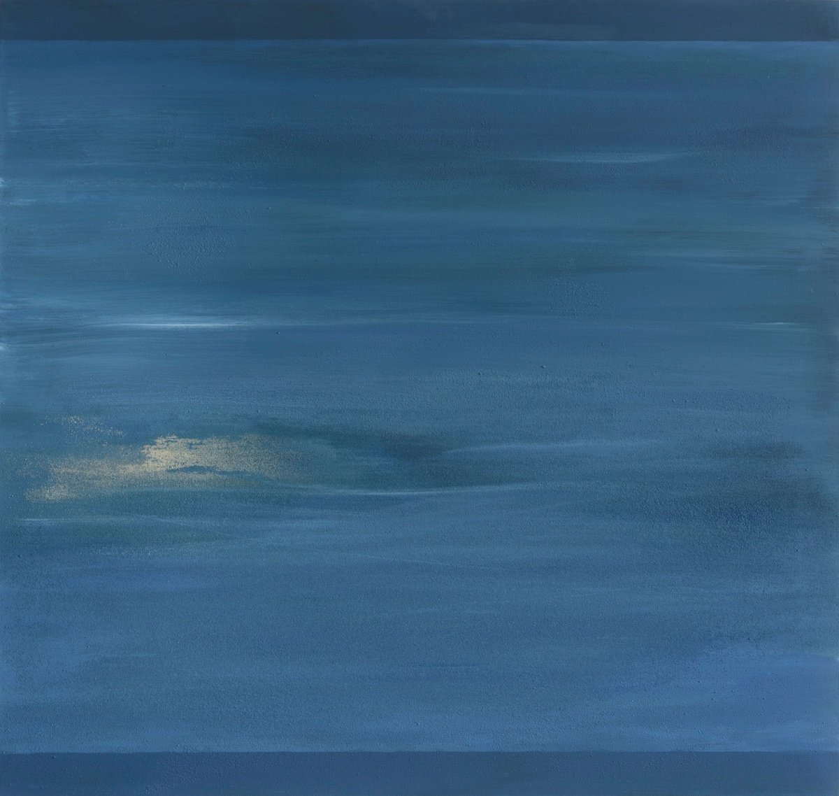 Abstract Landscape Acrylic Painting By Monica Sarandrea, 37 X 35", Memories Of Sand, Original Artwork