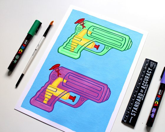 Water Pistols Pop Art Painting