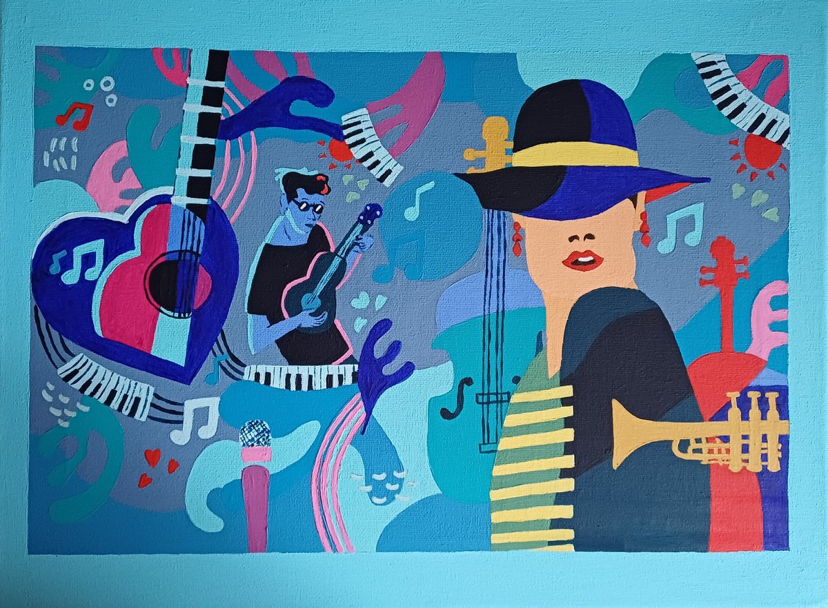  Music I By Corinne Hamer, 16 X 12, Artwork For Sale On Artfinder