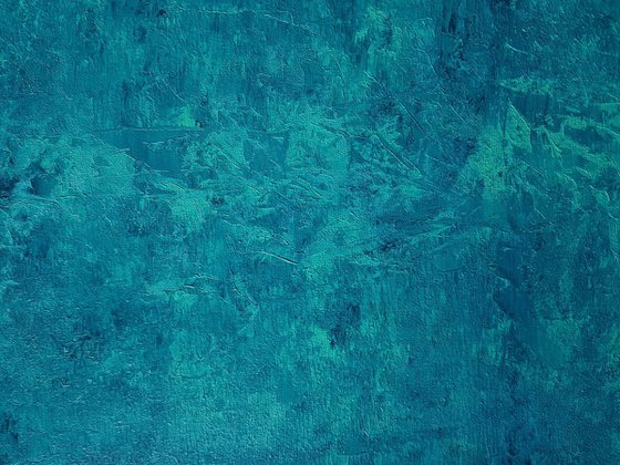 River Guard- XL  blue abstract painting
