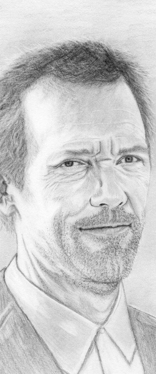 Hugh Laurie pencil portrait by Jing Tian