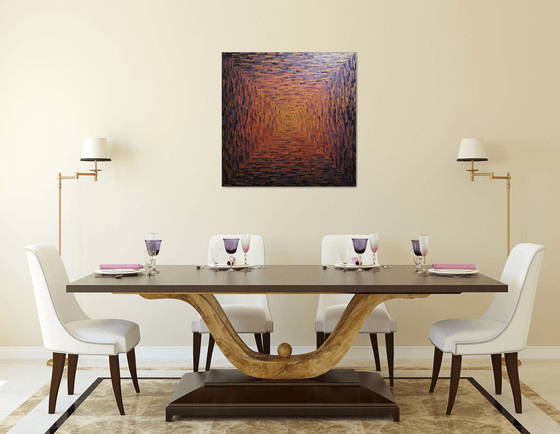 Large gold orange pink square gradient