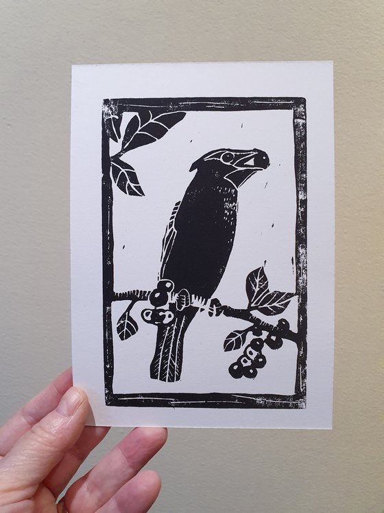 Jaseur - Small linocut print limited edition of 10
