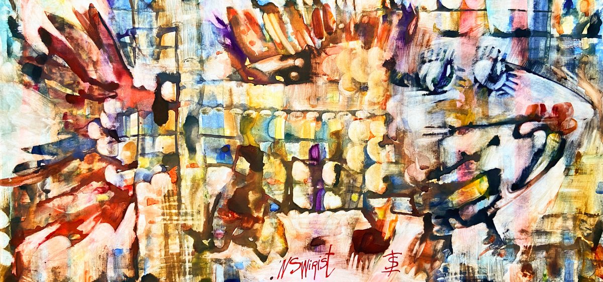 Impressionistic Animal Watercolour By Elvira Sesenina, 24 X 11, Fish #1, Original Artwork