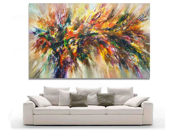 Nature Energy XXXL 1, extra large painting ! Unstretched