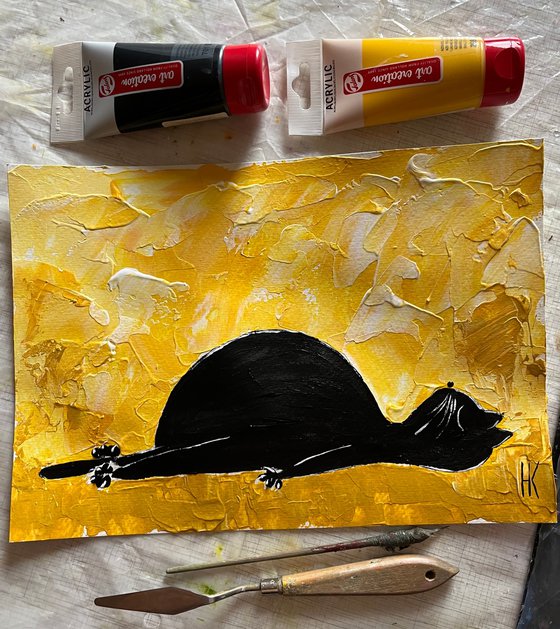 Cat Yoga Painting