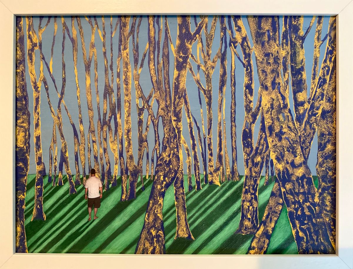 Landscape Painting By Stefano Pallara, 17 X 13", Stepping Outside Myself N.6, Original Artwork