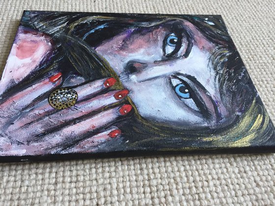 Her Ring Face Portrait Woman Face Beautiful Paintings Girl Face Portraits Art For Sale Buy Art Online Gift Ideas 30x23cm Free Shipping Worldwide