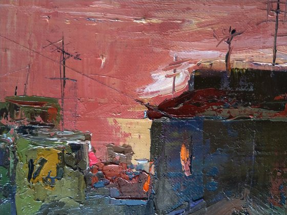 Yerevan landscape(30x50cm, oil painting, ready to hang)