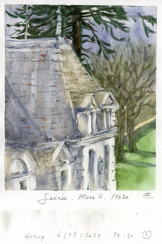 View of the castle diptych