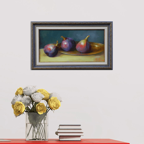 "Still life. Figs" Original art Framed