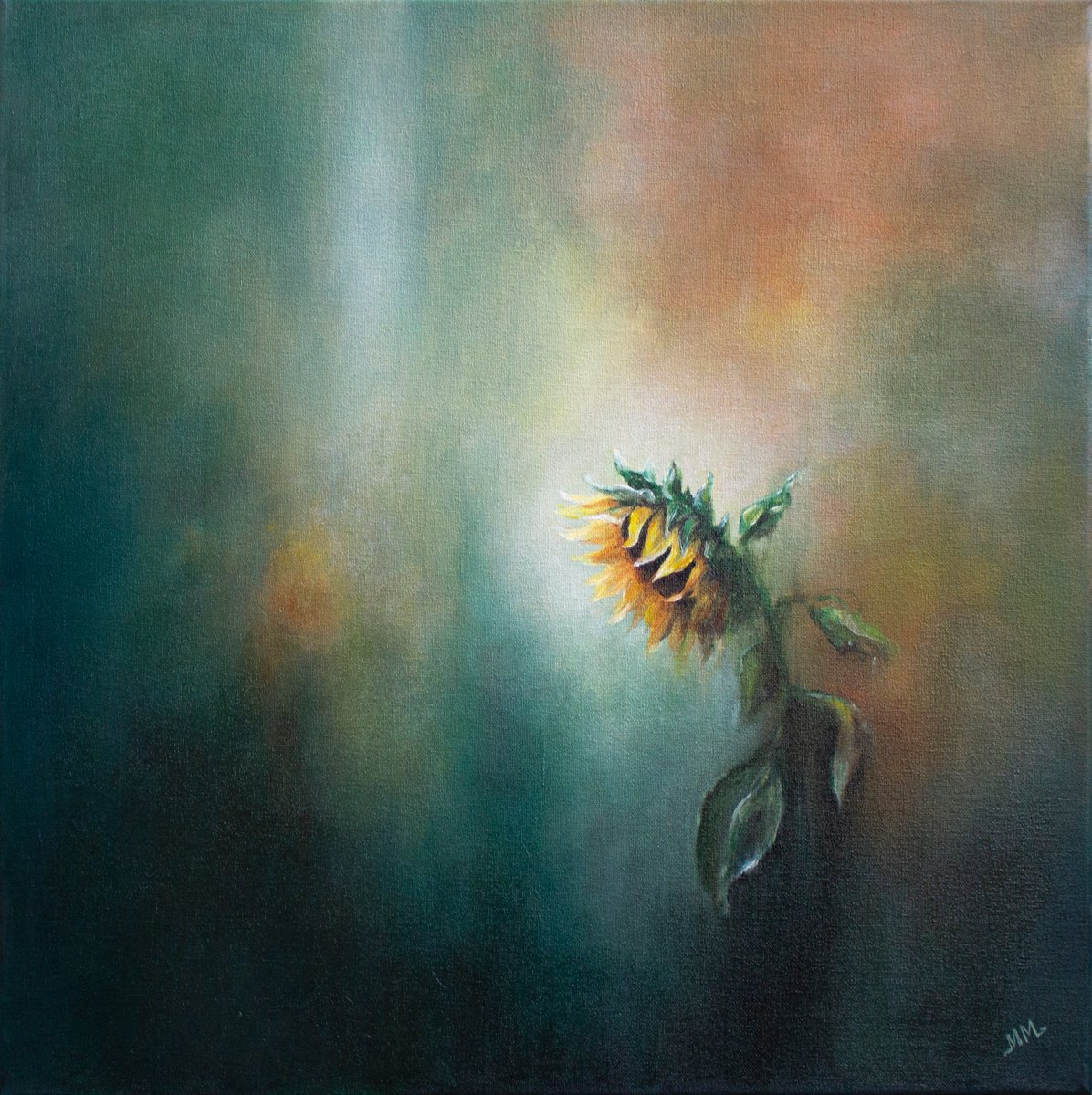 Impressionistic Botanical Oil Painting By Mila Moroko, 24 X 24", Presence, Original Artwork