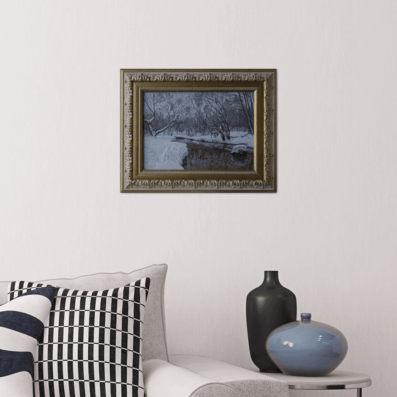 February in Kuzminki. The Churilikha River