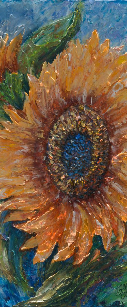 Sunflower - 11 x 14 x 0.5 in by Lena Owens at OLena Art