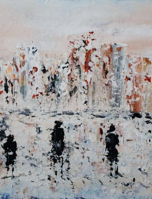 Walked around town,abstract,sale  sale was 2700 USD now 1400 USD. by Viorel Scoropan