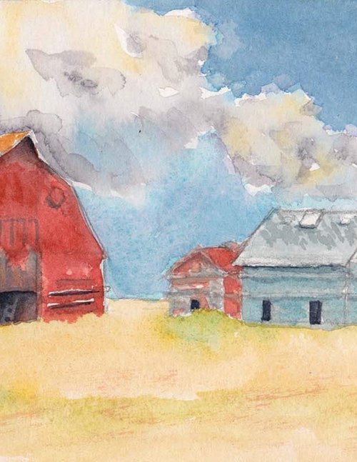 Out Regina Way - Regina Saskachewan, old barns on the prairies, farmyard by Jason Edward Doucette