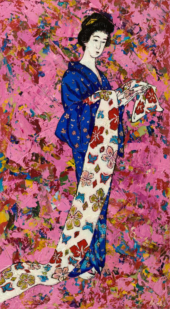 Woman in Summer Kimono