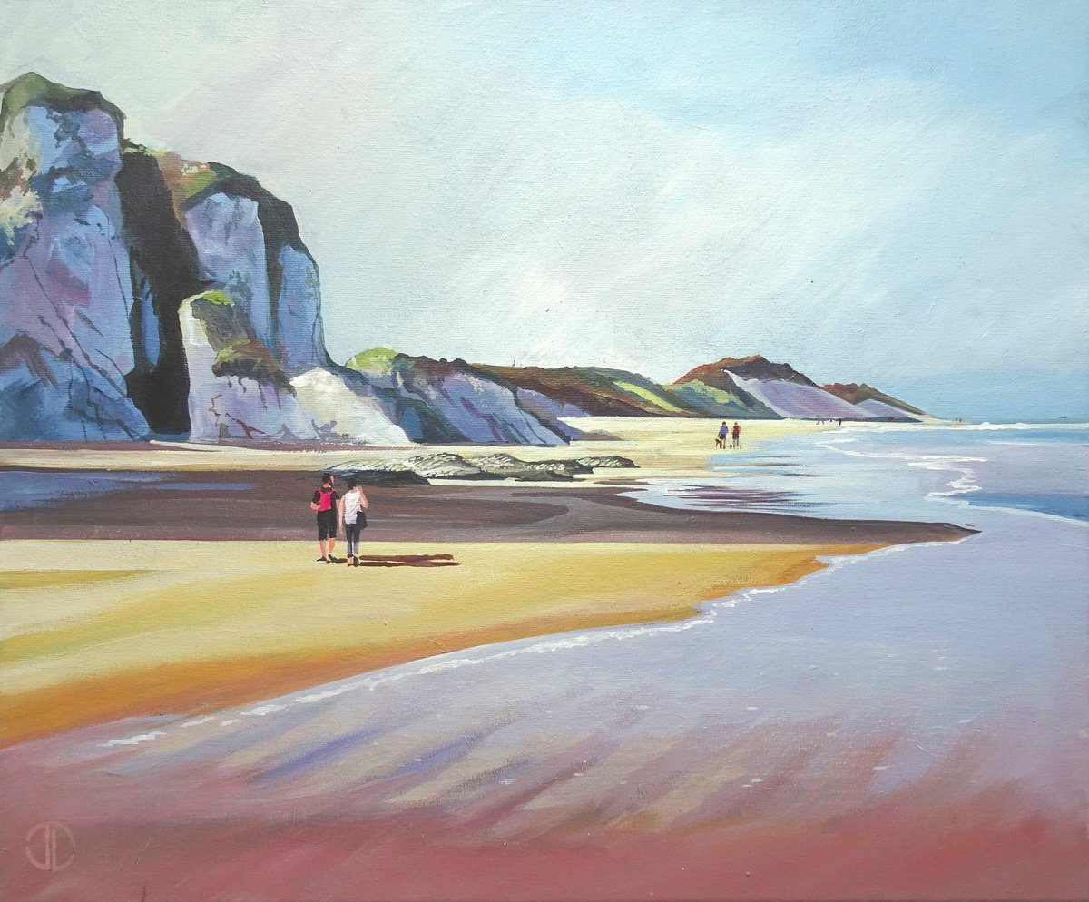 Impressionistic Landscape Acrylic Painting By Joseph Lynch, 24 X 20, Summer On The North Coast, Original Artwork