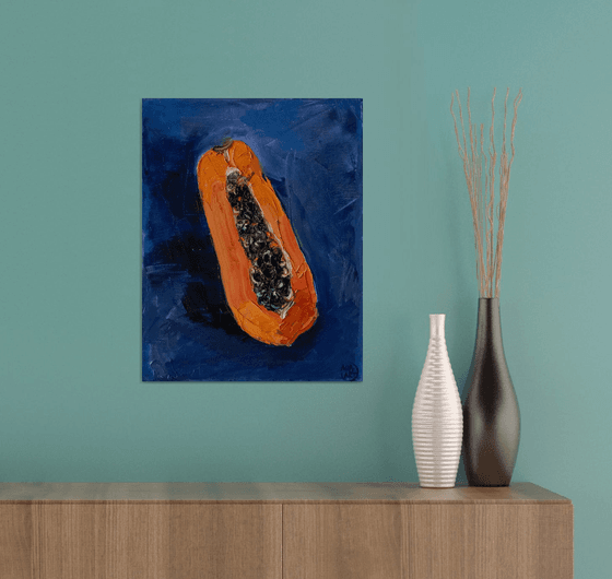 Papaya Impasto Oil Painting