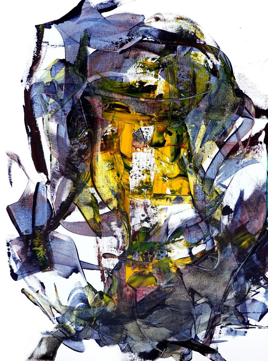 Expressive Abstract Acrylic Painting By Newel Hunter, 18 X 24", Unshakable, Original Artwork