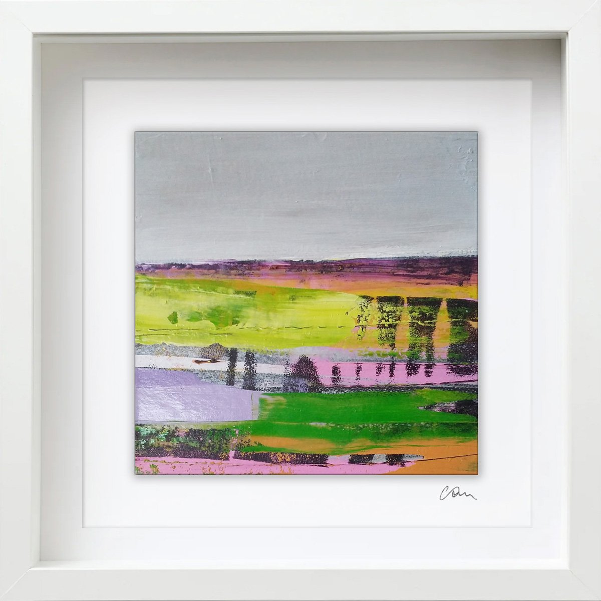 Framed ready to hang original abstract - abstract landscape #31 by Carolynne Coulson