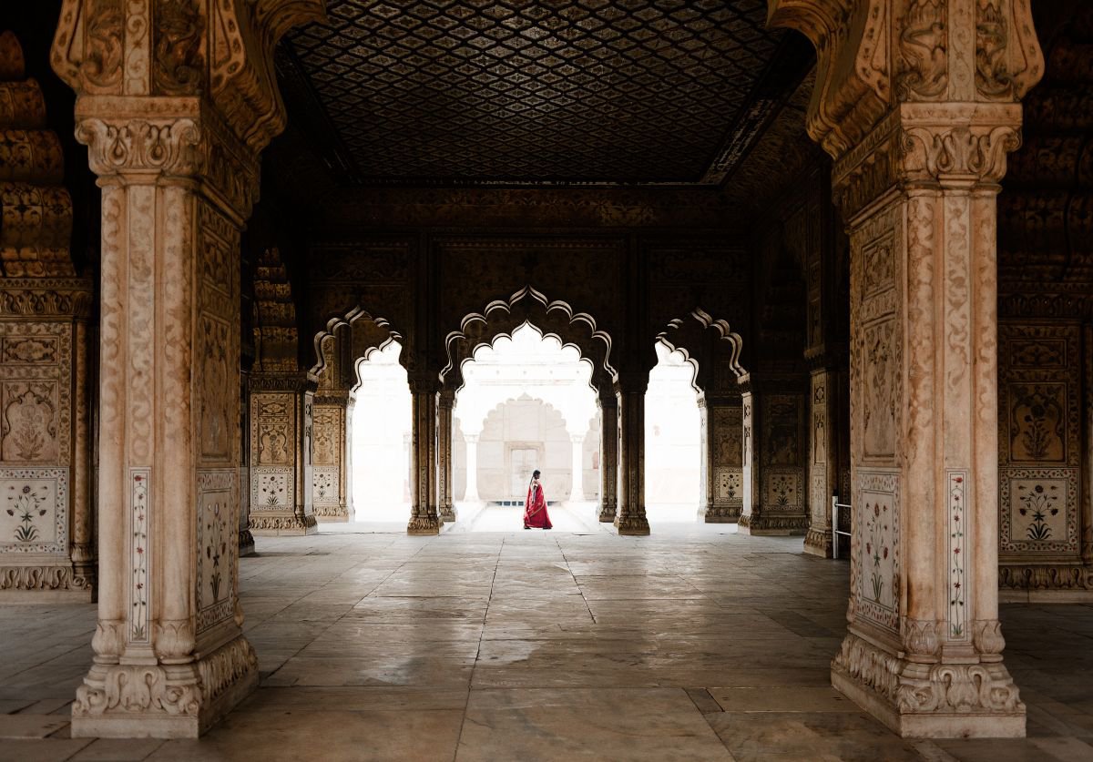 Photorealistic Cityscapes Photograph By Tom Hanslien, 80 X 57", The Red Fort, New Delhi, Original Artwork