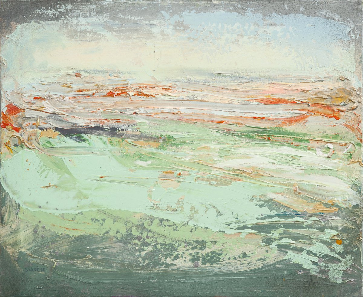 Abstract Landscape Acrylic Painting By Susana Sancho Beltran, 24 X 20", Abstract Landscape, Original Artwork