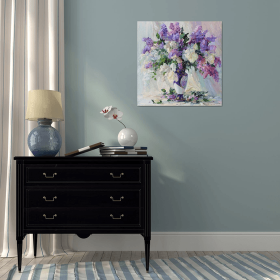 Lilac in an antique vase