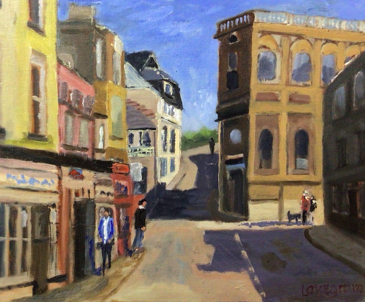 Impressionistic Cityscapes Oil Painting By Julian Lovegrove Art, 12 X 10", Margate Buildings, Original Artwork