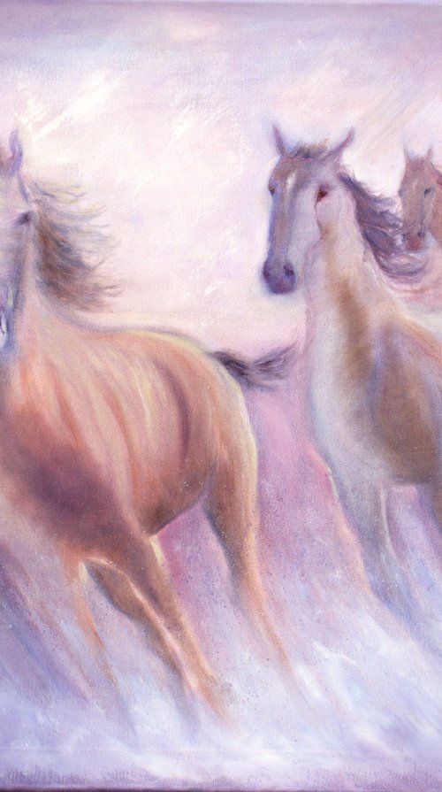 Horses in the light by Ludmilla Ukrow