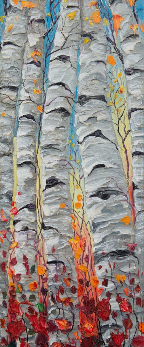 Aspen Bliss Country Lifestyle 12X36X1.5 Palette Knife by Lena Owens at OLena Art