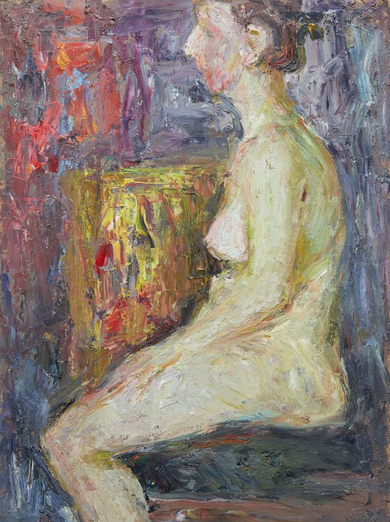 Seated Nude in Profile