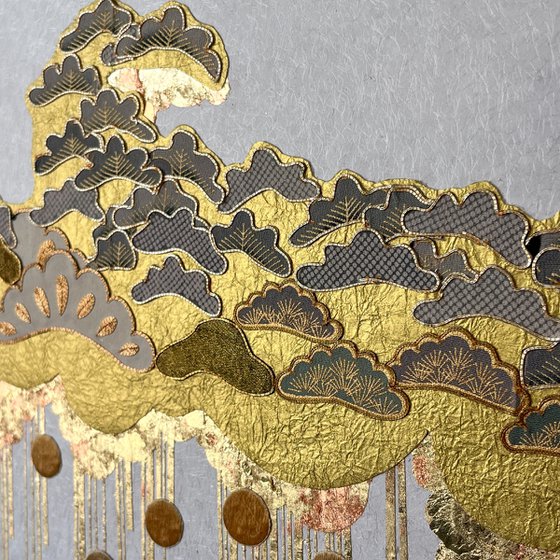 Cloud of Pines ~Timeless~ (Kimono Upcycled )