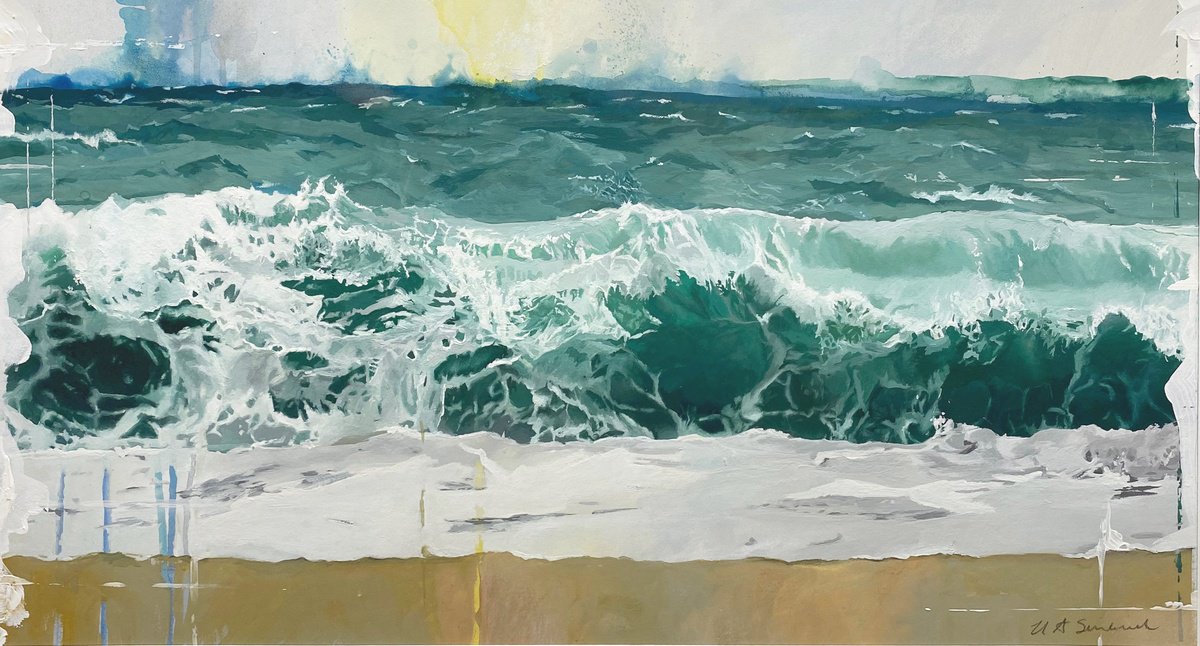 Impressionistic Painting , Rough Sea By Helen Sinfield, 38 X 27, Artwork For Sale On Artfinder