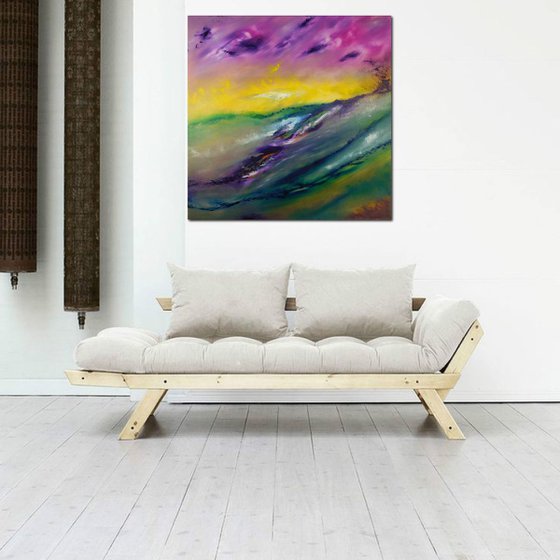 This is not a landscape, 80x80 cm,  LARGE XL, Original abstract painting, oil on canvas