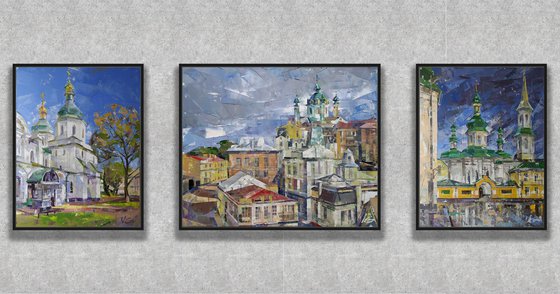 Triptych KYIV part #3/3 «After the rain. Syvato-Feodosiyskiy Monastery»