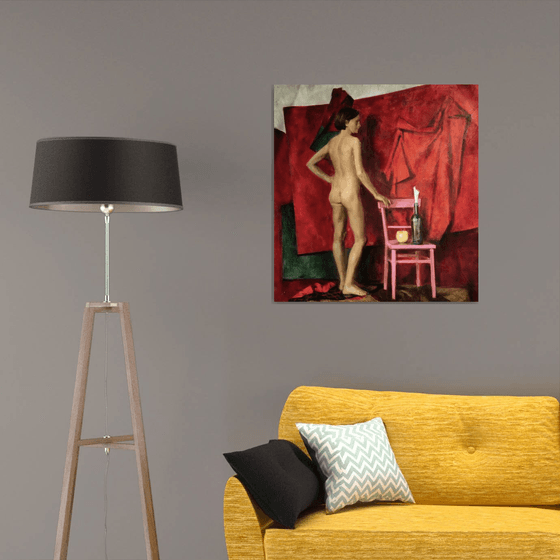 Nude with an apple