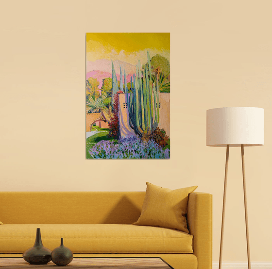 Landscape with Yellow Sky and Cactus