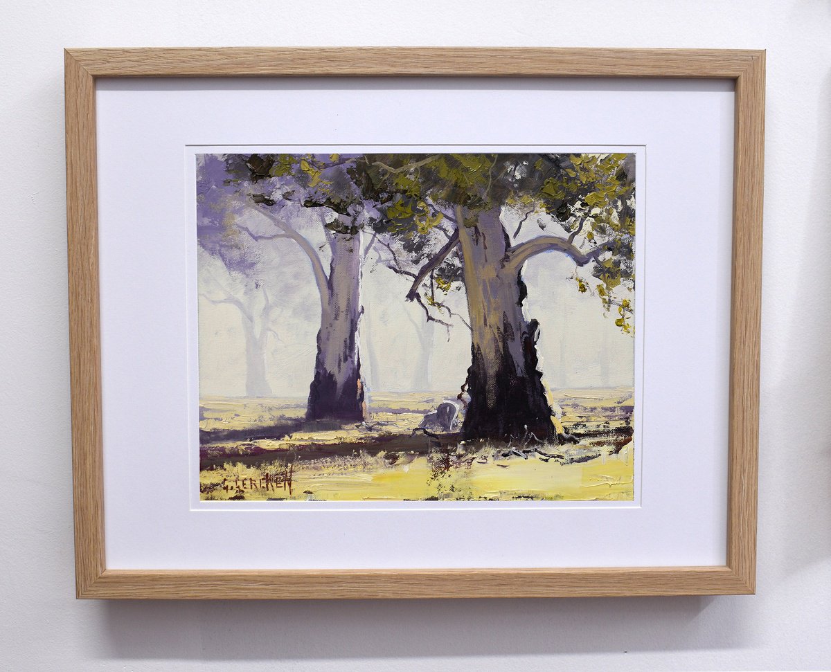 Australian Landscape With Gum Trees By Graham Gercken, 15 X 12, Artwork For Sale On Artfinder
